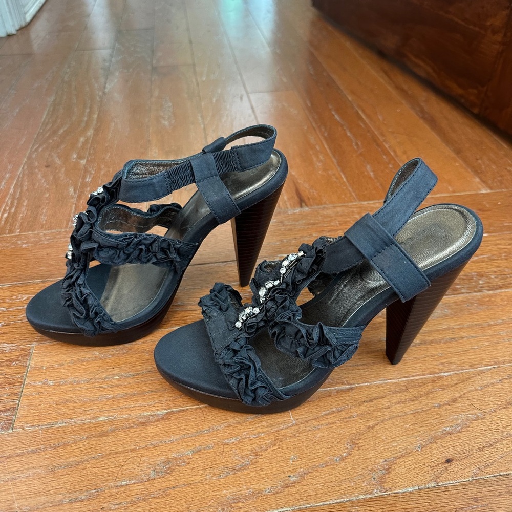 Boden ruffle strappy heels